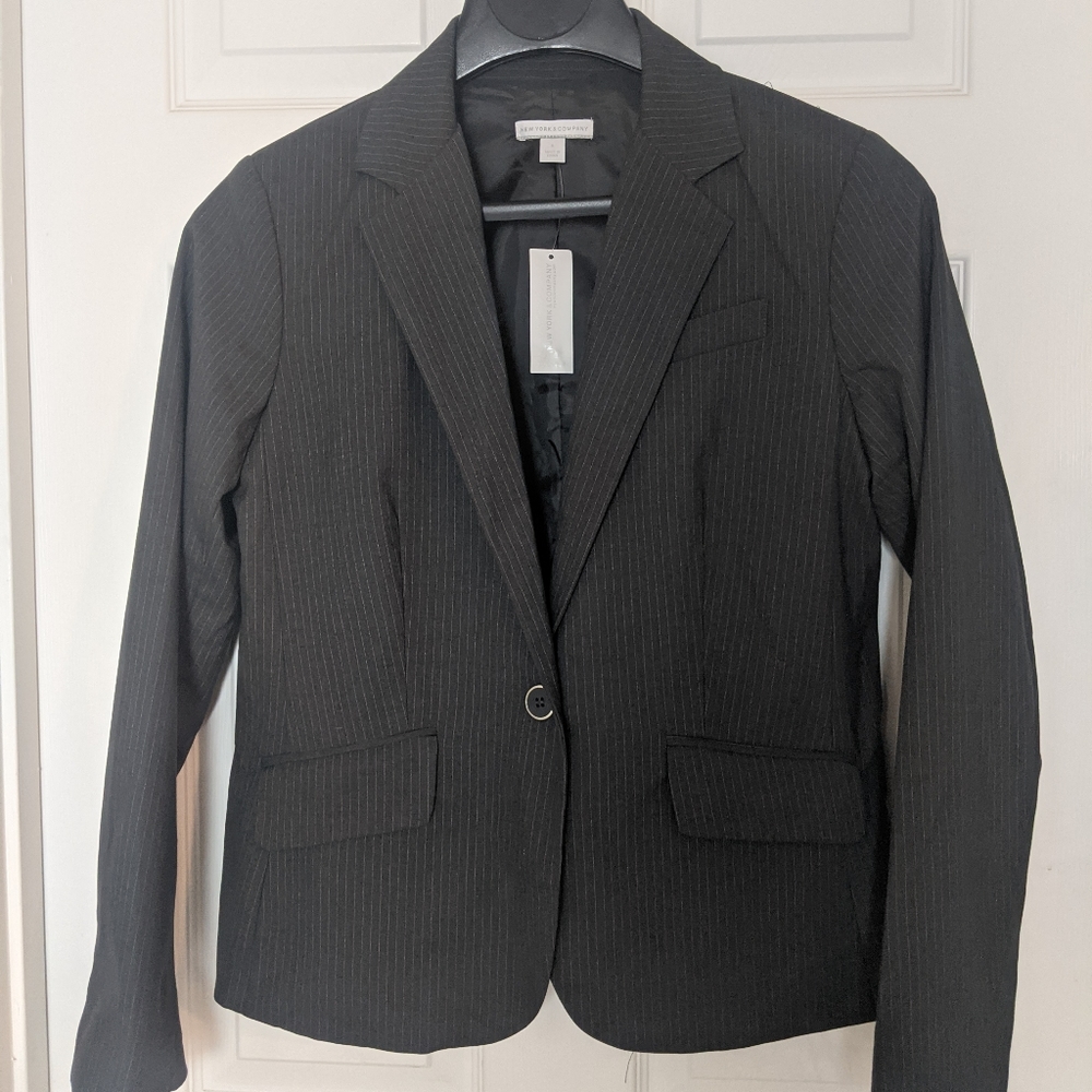 Gray Pinstripe Blazer